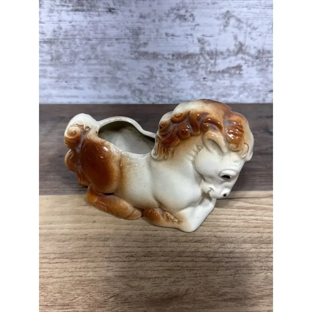 Vtg Ceramic Kneeling Horse Planter Shawnee Pottery MCM
